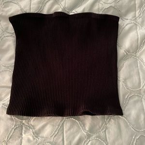 Black ribbed tube top med